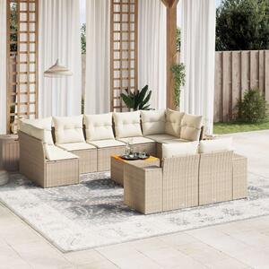 VidaXL Polyrattan Kerti Ülőgarnitúra - 10 részes - Bézs