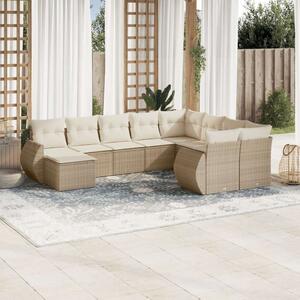 VidaXL Polyrattan Kerti Ülőgarnitúra - 10 részes - Bézs