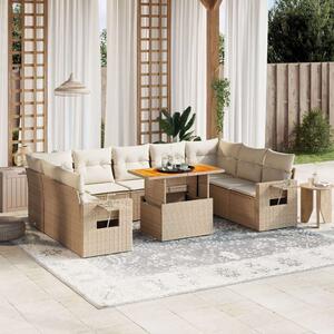 VidaXL Polyrattan Kerti Ülőgarnitúra - 10 részes - Bézs