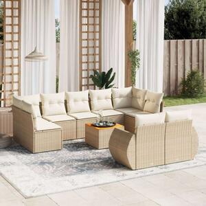 VidaXL Polyrattan Kerti Ülőgarnitúra - 10 részes - Bézs