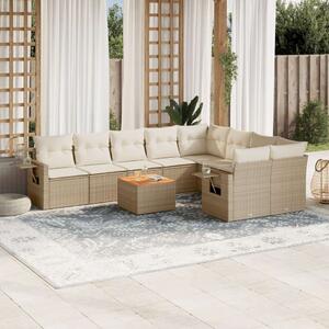 VidaXL Polyrattan Kerti Ülőgarnitúra - 10 részes - Bézs