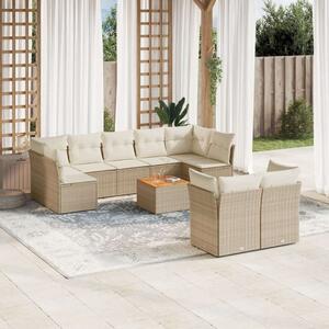 VidaXL Polyrattan Kerti Ülőgarnitúra - 10 részes - Bézs