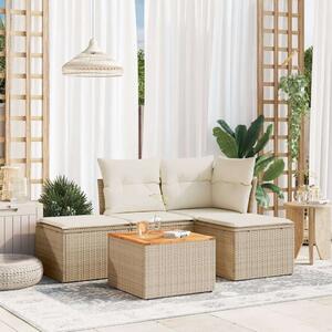 VidaXL Polyrattan Kerti Ülőgarnitúra - 5 részes - Bézs