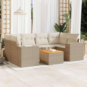 VidaXL Polyrattan Kerti Ülőgarnitúra - 7 részes - Bézs