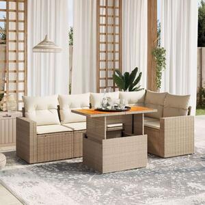 VidaXL Polyrattan Kerti Ülőgarnitúra - 6 részes - Bézs