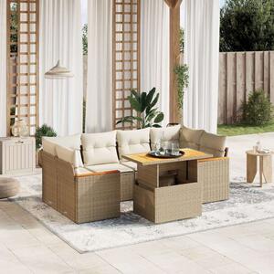 VidaXL Polyrattan Kerti Ülőgarnitúra - 7 részes, Bézs