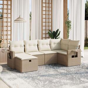 VidaXL Polyrattan Kerti Ülőgarnitúra - 6 részes - Bézs