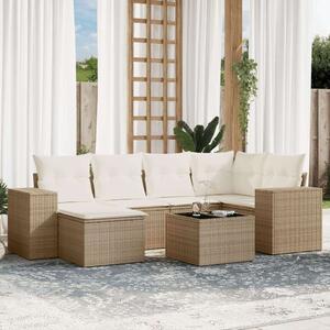 VidaXL Polyrattan Kerti Ülőgarnitúra - 7 részes - Bézs