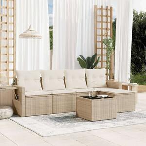 VidaXL Polyrattan Kerti Ülőgarnitúra - 6 részes - Bézs