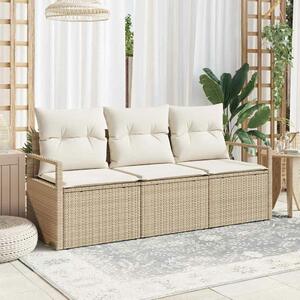 VidaXL Kanapé Szett 3 pcs Bézs polirattan