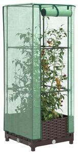VidaXL rattan megjelenésű magaságyás melegháztakaróval 160x40x153 cm