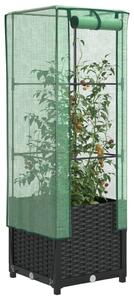 Rattan megjelenésű magaságyás melegháztakaróval 40x40x139 cm