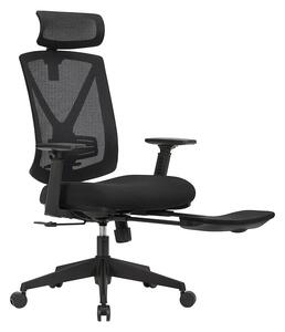 Ergonomikus irodai szék lábtartóval, maximális terhelés 150 kg, fekete