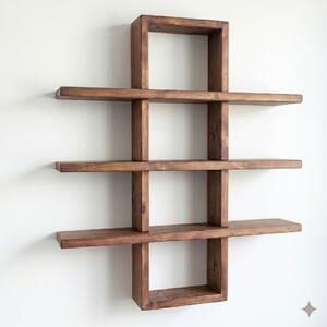 Hanah Home Dekoratív fa fali polc Wooden Raf359