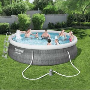 Bestway Marbella 457x107cm Puhafalú medence vízforgatóval, szűrőbetéttel, létrával (FFA045) - szürke