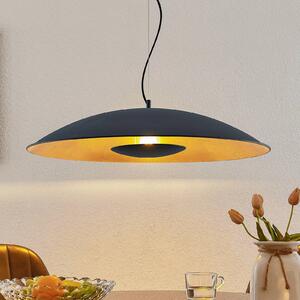 Lindby függőlámpa Narisara, Ø 80 cm, E27, fekete-arany, dimmelhető, Fekete, Nappali / Étkező, fém, Modern