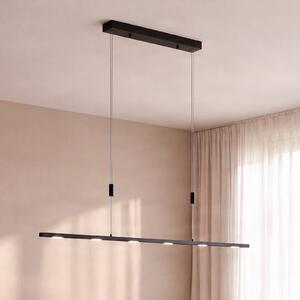 Lucande Stakato LED függő lámpa, 120 cm, 6 izzós, dimmelhető, dimmelhető, Fekete, Nappali / Étkező, fém, Modern