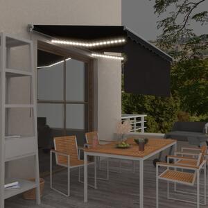 Antracitszürke kihúzható LED-es napellenző redőnnyel 3,5x2,5 m