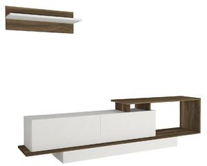 Hanah Home TV Unit White Walnut Asos - White, Walnut