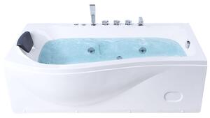Sarok hidromasszázs kád LED világítással POZUELOS 170 x 90 cm Fehér