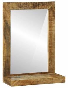 Fürdőszobai tükör tükörrel Barna 50 x 22 x 70 cm Tömör Mangófát