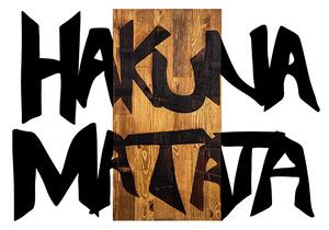 Wallity Dekoratív fa fali kiegészítő, fekete, világos dió, Hakuna Matata 5