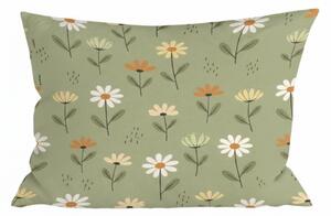Pamut párnahuzat FLORAL NEST 40x60 cm, zöld