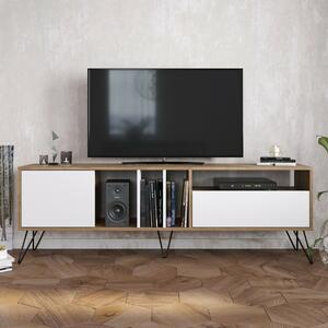 Hanah Home TV állvány Walnut Black White Mistico (180) - Walnut, White