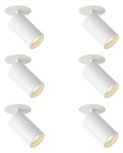 6 darabos modern süllyesztett spotlámpa szett fehér GU10 50mm IP44 - Chels