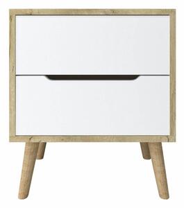 Hanah Home Éjjeliszekrény Sapphire Oak White Flora - Sapphire Oak, White