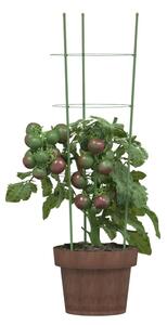 VidaXL 5 db zöld acél kerti növénytámasz 3 gyűrűvel 60 cm