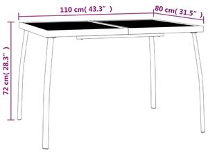 VidaXL antracitszürke acélhálós kerti asztal 110 x 80 x 72 cm