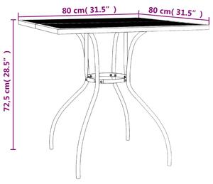 VidaXL antracitszürke acélhálós kerti asztal 80x80x72,5 cm