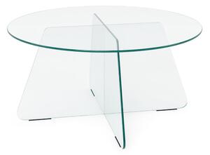 Dohányzóasztal Norsica 1004, Edzett üveg, 40cm, Fehér
