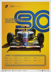 Formula 1 Decades - 90's Williams Festmény reprodukció, (50 x 70 cm)