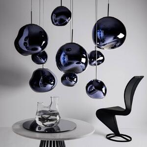 Tom Dixon LED lógó lámpa Melt Mini, Ø 28 cm, füstös, dimmelhető, Alu / szürke / cink, Nappali / Étkező, Műanyag, Dizájn