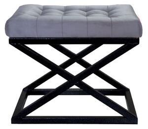 Atelier Del Sofa Puff Fekete Szürke Capraz - Fekete, Szürke v2