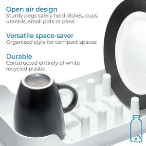 Fehér újrahasznosított műanyag edényszárító Eco System – iDesign