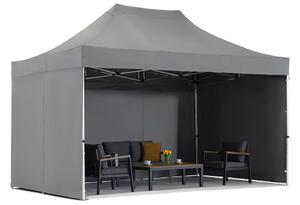 Antracit Manta 3 x 4,4m-es expressz kerti sátor Garden Point függönyökkel