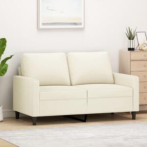 Kétszemélyes krémszínű bársony kanapé 120 cm