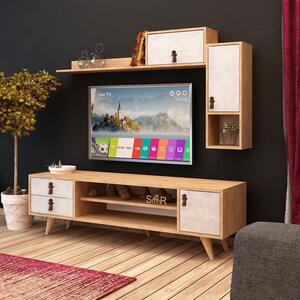 Hanah Home Eleva TV szekrény, tölgy és fehér
