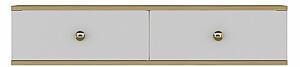 Hanah Home TV Stand Sapphire Oak White Gold Zuzu 120 - Sapphire Oak, White, Gold