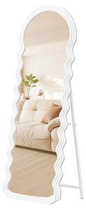 SONGMICS LFM027W01 teljes alakos álló tükör hullámvonalas MDF kerettel felhőfehér 160 x 50 cm