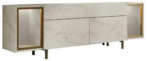 Hanah Home TV Stand Travertine Gold Zenith - Travertine, Gold