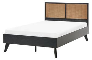 Ágy PE Rattan MONPAZIER 120 x 200 cm Fekete