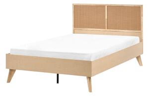 Ágy PE Rattan MONPAZIER 120 x 200 cm Világosbarna