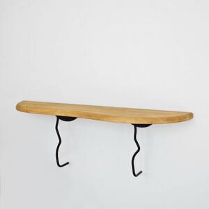 Hanah Home Fali polc Black Oak Edera - Fekete, Tölgy