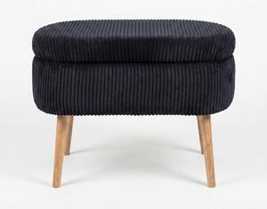 Atelier Del Sofa Puff Fekete Mini Oslo Len - Fekete