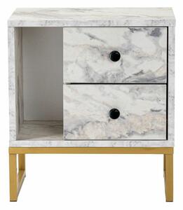 Hanah Home Nightstand Freesia Marble Gold Glimmer - Fressia Marble, Gold