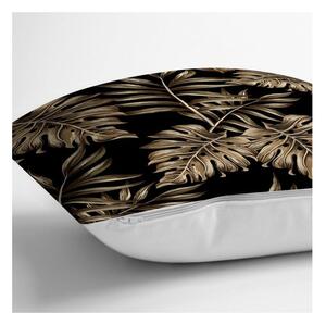 Golden Leafes With Black BG párnahuzat, 45 x 45 cm - Minimalist Cushion Covers